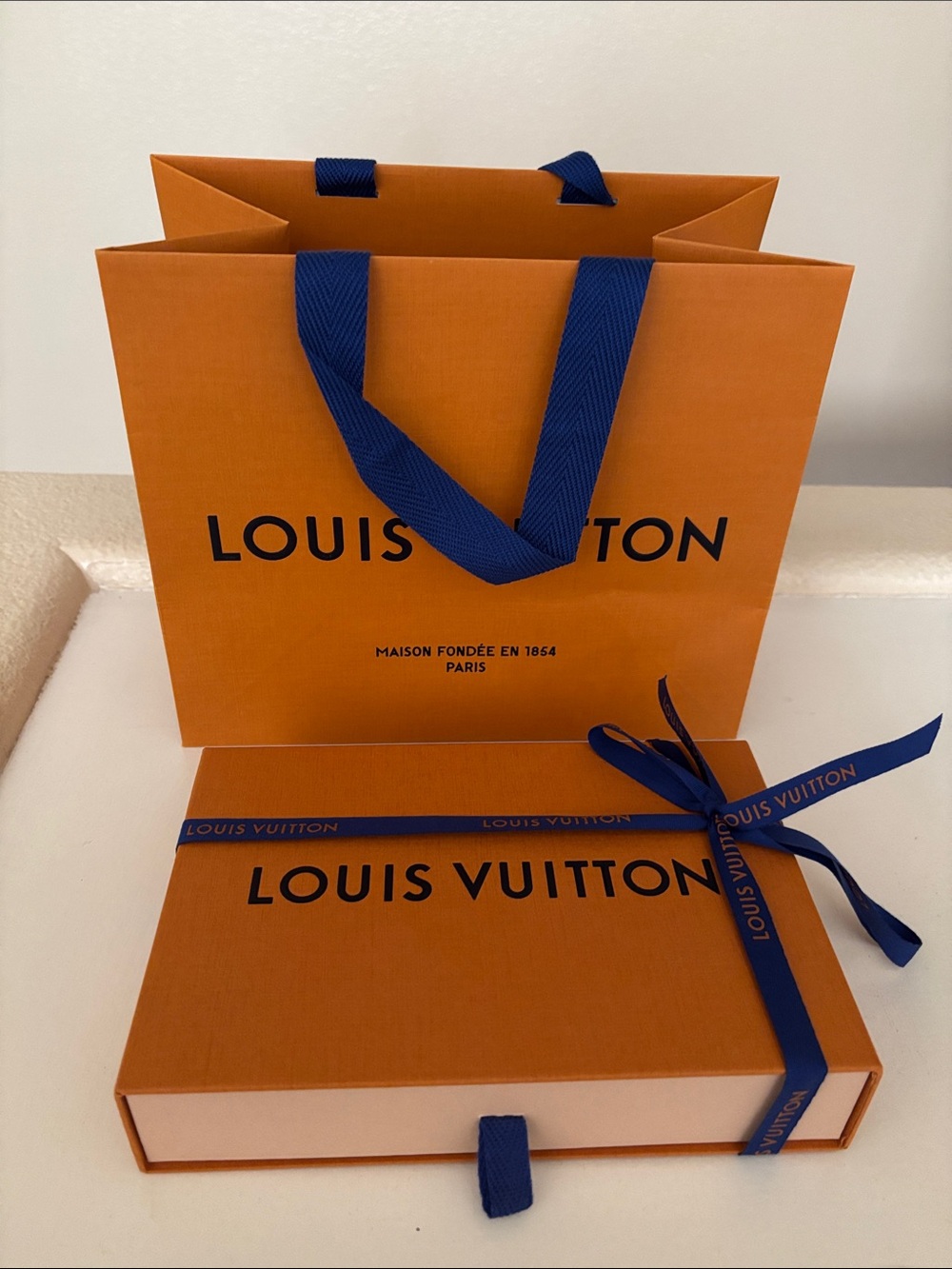 Louis Vuitton Gift Box with Bow, Dust Bag, and Shopping Bag